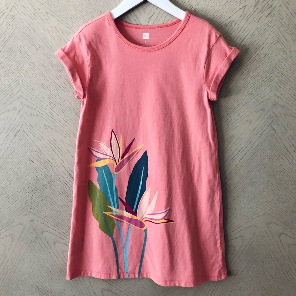 Tea Collection Tropical Floral Graphic Tee Dress, Size 6